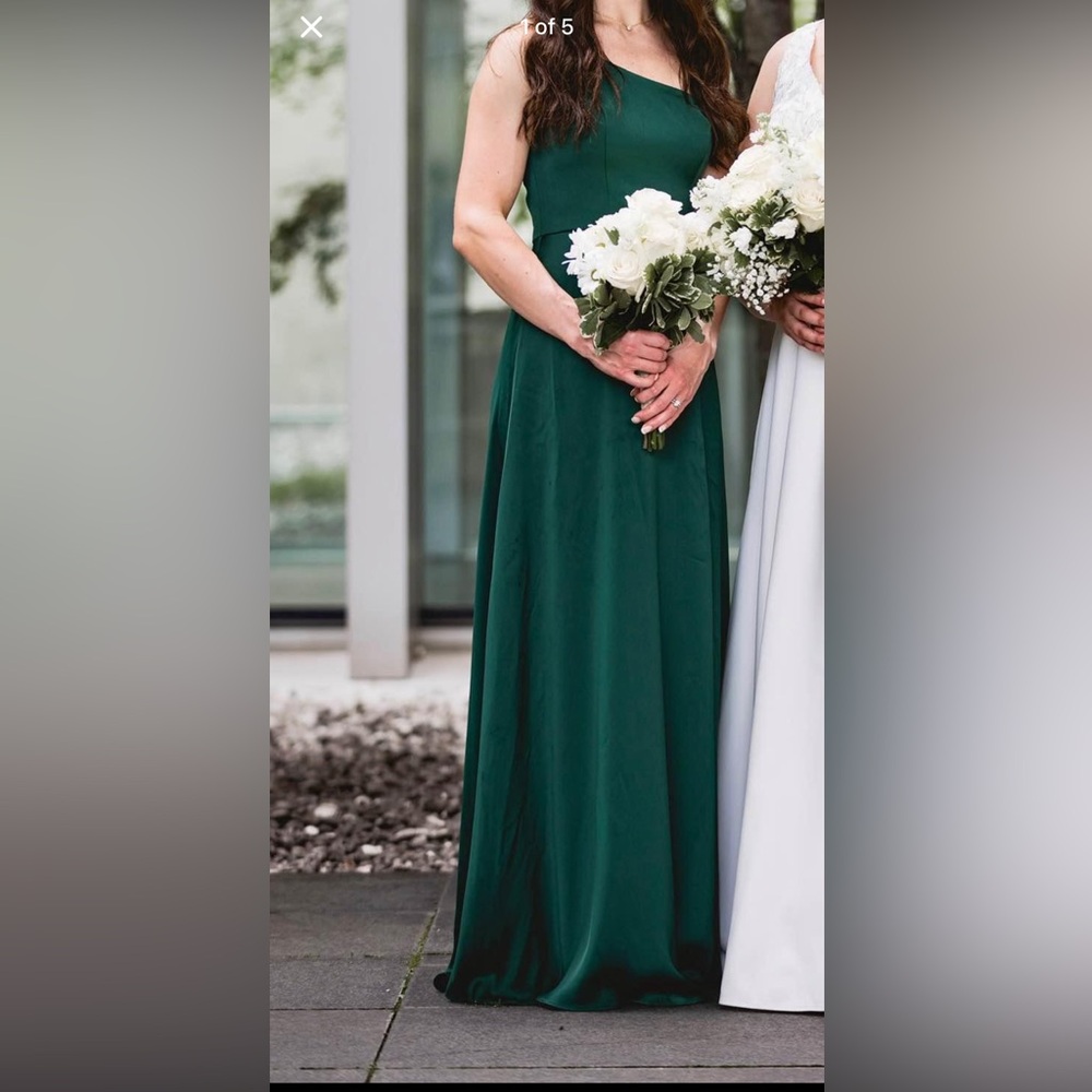 Juniper Green Satin David’s Bridal Bridesmaid Dress SIZE 2